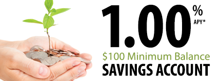 1.00%25 APY $100 Minimum Balance Savings Account